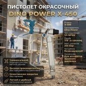 Пистолет окрасочный X-450. 1/4 NPSM, 7/8 с соплом и соплодержателем, 250 Бар