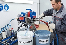Как запустить пневматический безвоздушный окрасочный аппарат 