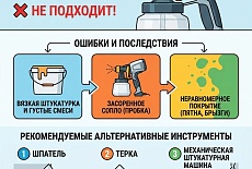 Безвоздушным краскопультом штукатурку Нельзя наносить
