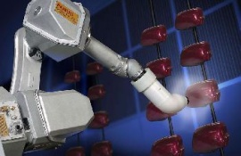 Окрашивание изделий электростатическим краскопультом 