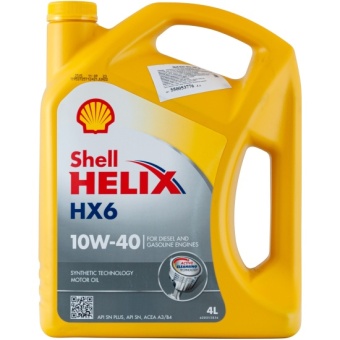 Shell HELIX HX6 10W-40 Синтетическое 4 л