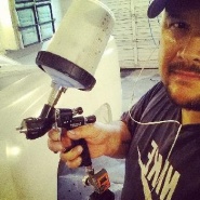 Окрашивание изделий воздушным краскопультом 