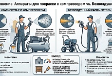 Какой аппарат для покраски лучше с компрессором или безвоздушный?
