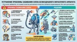Безвоздушный окрасочный аппарат забивается сопло