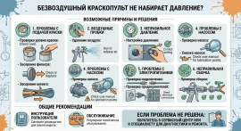 Безвоздушный краскопульт не набирает давление