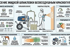 Можно ли нанести жидкую шпаклевку с безвоздушного краскопульта?