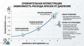На каком давлении будет больше расход краски