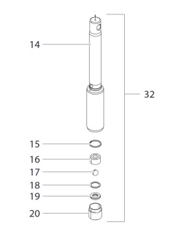 Узел поршня на окрасочный аппарат Wagner ProSpray 3.39 (поз. 14-20)