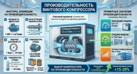 Производительность винтового компрессора