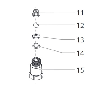 Узел нижнего клапана (включает пункты 11-15) для Wagner HeavyCoat 950-970