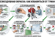 Безвоздушная окраска как избавиться от тумана?