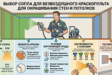 Каким соплом лучше красить стены безвоздушным краскопультом?